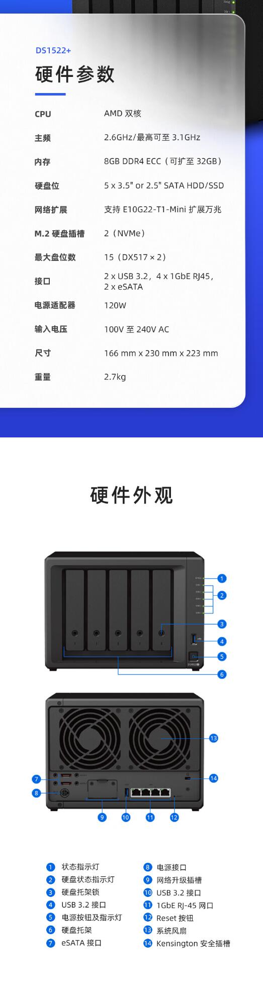 群晖（Synology）DS1522+ 双核心 五盘位 NAS网络存储服务器 文件存储共享 数据备份 私有云  4.jpg