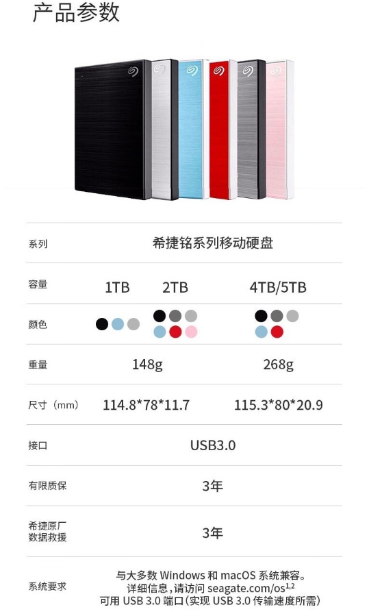 希捷（SEAGATE） 移动硬盘 2.5英寸 USB3.0 商务便捷 移动机械硬盘 3.jpg