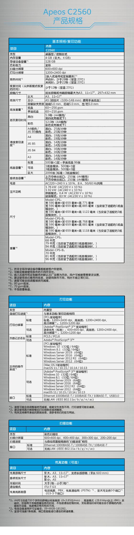 富士胶片( FUJIFILM) Apeos C2560 CPS 2Tray A3彩色多功能复合复印机 2.jpg