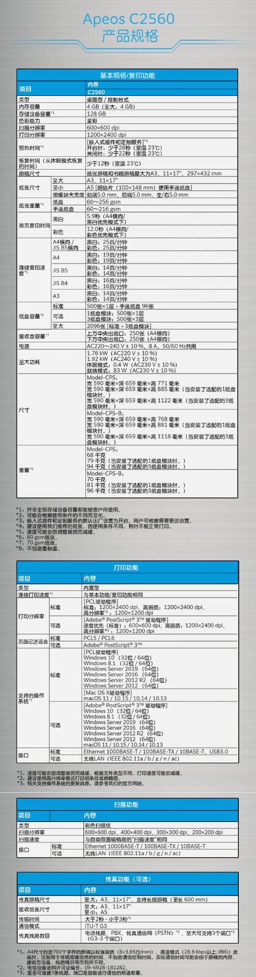 富士胶片( FUJIFILM) Apeos C2560 CPS 4Tray A3彩色多功能复合复印机 含输稿器+四纸盒 25速 1.jpg