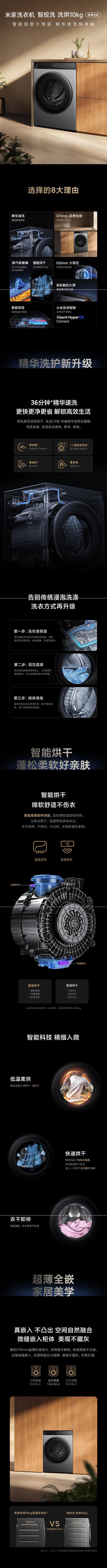 米家10公斤智投洗滚筒全自动洗烘一体洗衣机 超大筒径超薄机身1.1高洗净比 直驱电机 1.jpg